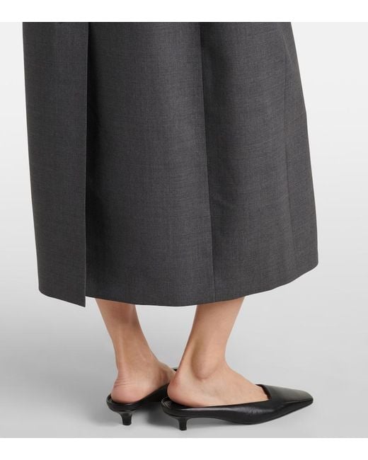 Rohe Black Double-Breasted Virgin Wool Coat