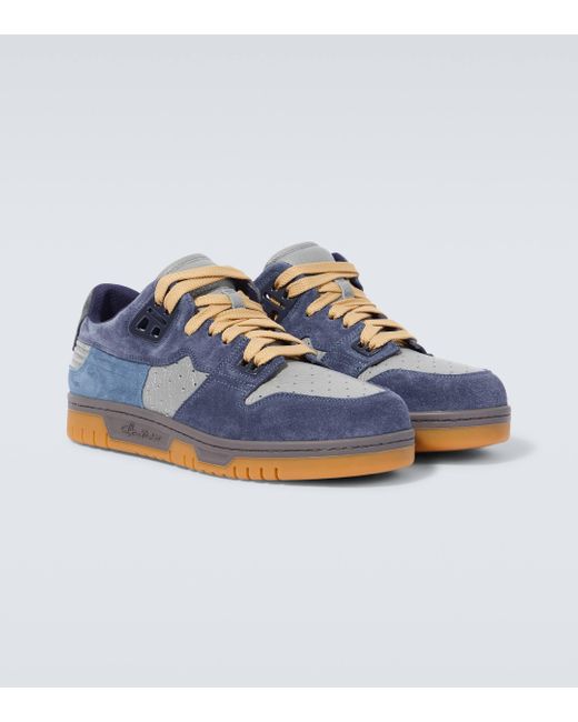 Acne Blue Leather Low-top Sneakers for men