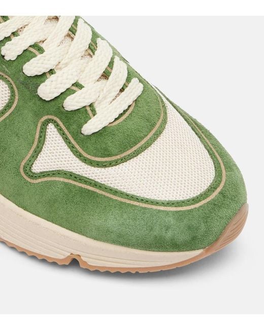 Golden Goose Deluxe Brand Green Sneakers Running Aus Veloursleder