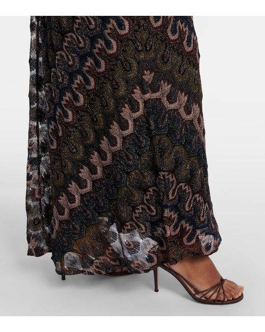 Missoni Black Chevron Lame Maxi Dress