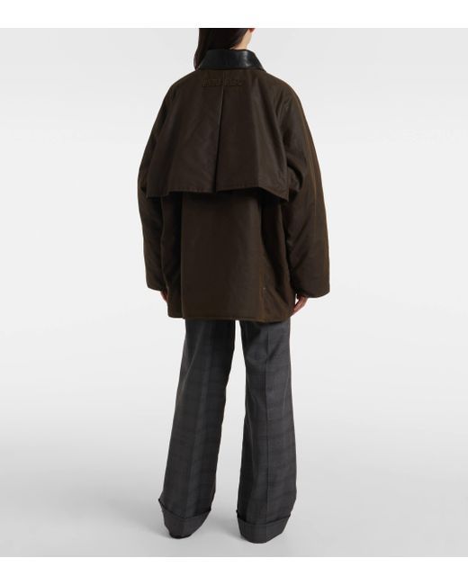 Miu Miu Black Waxed Oversized Canvas Cotton Jacket