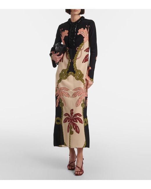 Johanna Ortiz Multicolor Sequined Printed Silk Tunic