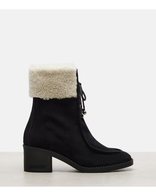 Jimmy Choo Black Hali 60 Suede Ankle Boots