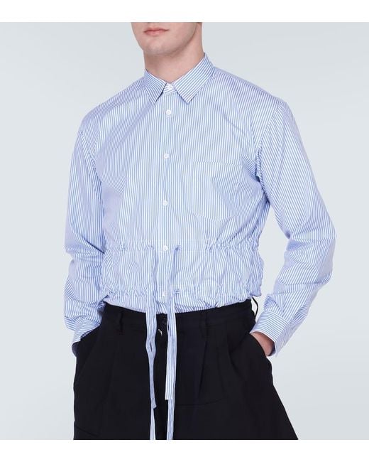 Camisa en popelin de algodon a rayas Comme des Garçons de hombre de color Blue