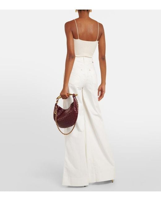 Zimmermann White Palazzo Brand-patch Wide-leg High-rise Denim Jeans