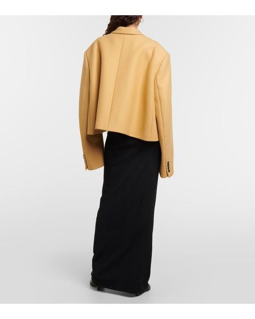 Khaite Natural Raymond Cropped Wool-Blend Jacket