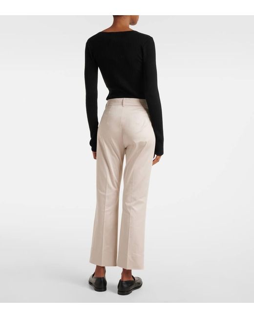 Max Mara Natural Weite Hose Felice Aus Einem Baumwollgemisch