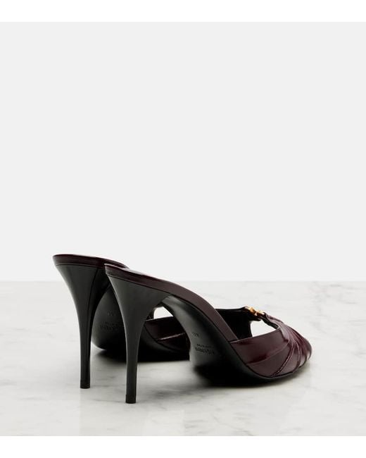 Mules Babylone Cassandre 90 De Piel Saint Laurent de color Black