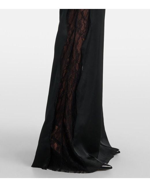The New Arrivals Ilkyaz Ozel Black Silk Lace Gown