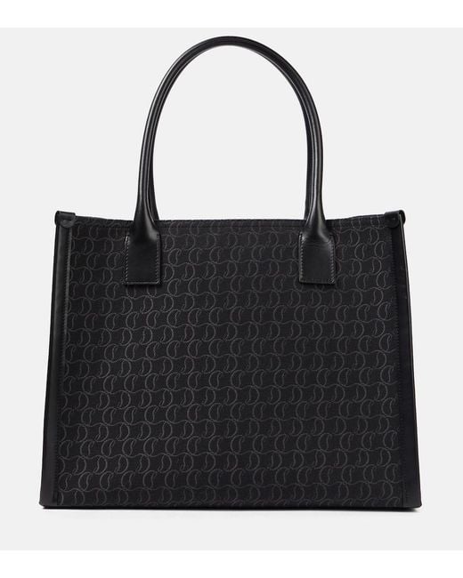 Christian Louboutin Black By My Side E/W Large Canvas Tote Bag