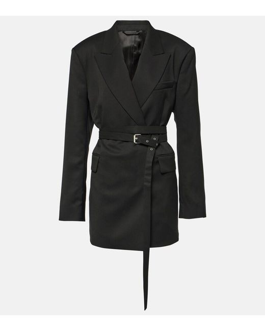 Blazer Con Cinturon Acne de color Black