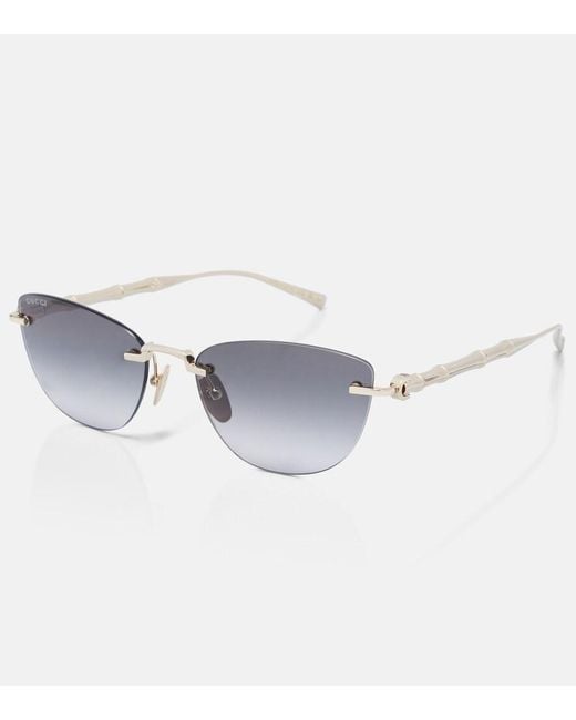 Gucci Blue Bamboo Cat-Eye Sunglasses