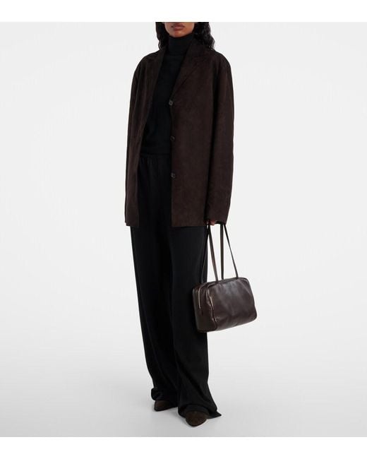 The Row Black Astra Leather Tote Bag