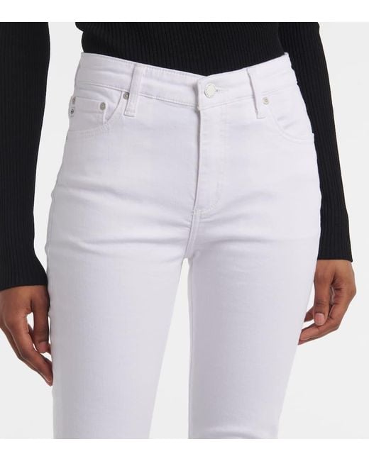 AG Jeans White High-Rise Flared Jeans Mari