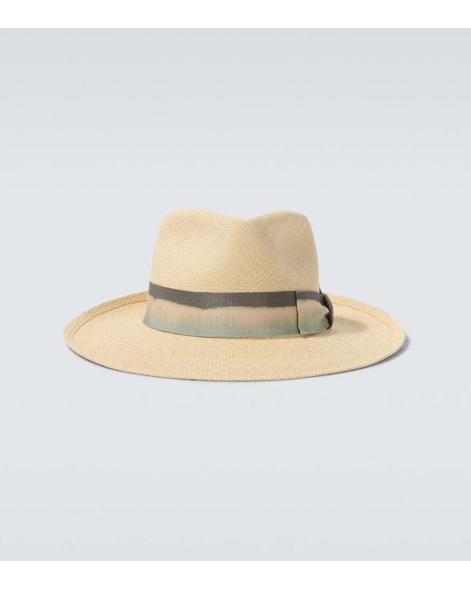 Borsalino White Harlem Straw Panama Hat for men