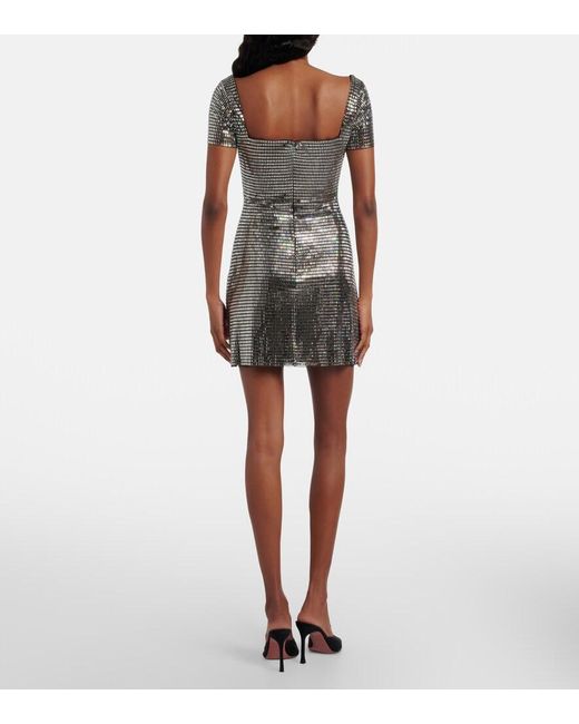 Self-Portrait Black Rhinestone-Embellished Minidress