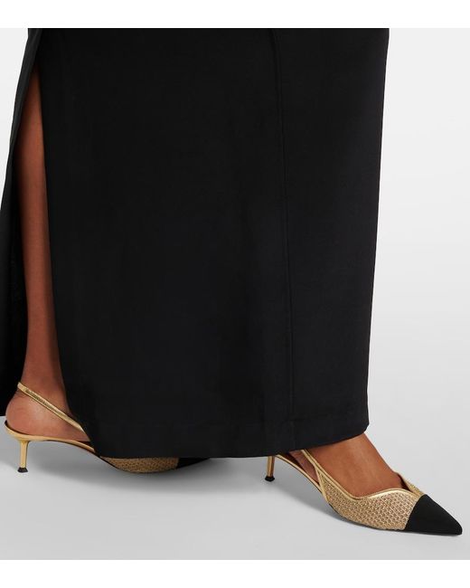 Aquazzura Metallic Gia 50 Mesh Slingback Pumps