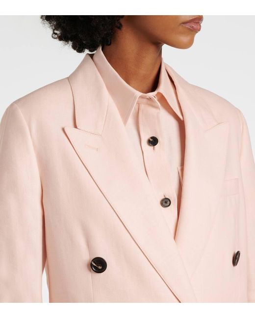 Loro Piana Natural Genny Linen And Wool Blazer