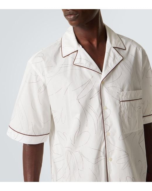 Camisa De Algodon Estampada Plan C de hombre de color White