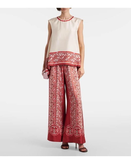 LaDoubleJ Red Top San Carlo Aus Seiden-Twill