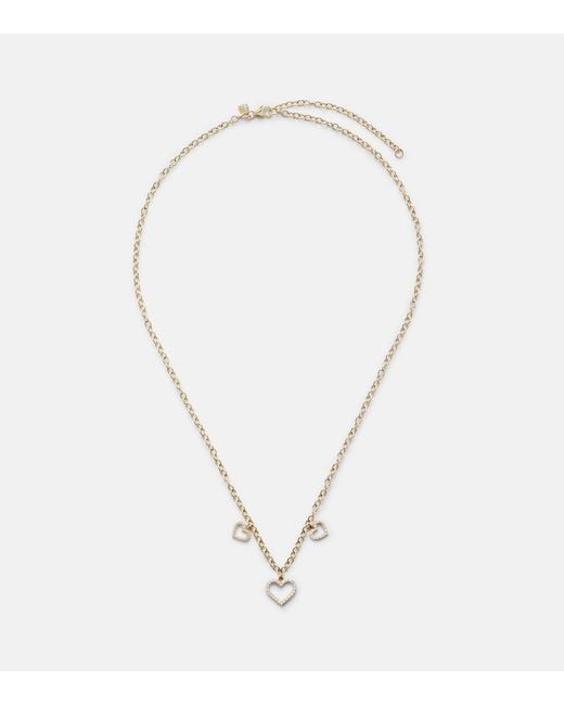 Sydney Evan White Three Hearts 14Kt Necklace With Diamonds