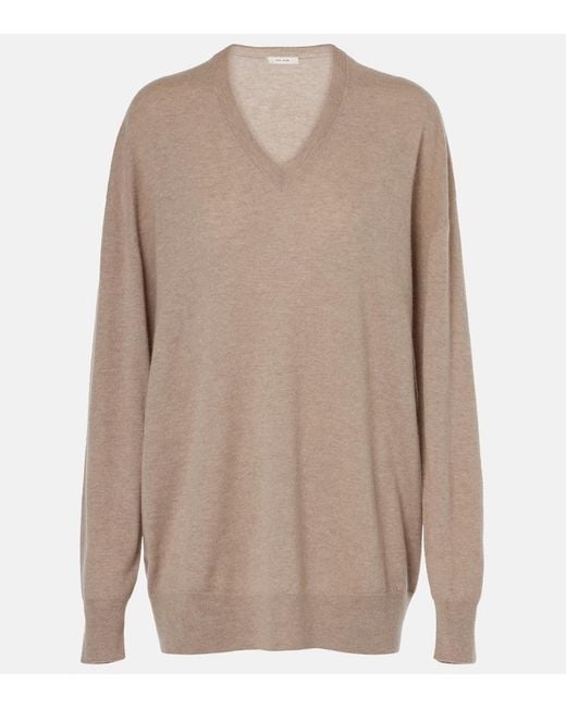 The Row Brown Jairo Cashmere Sweater