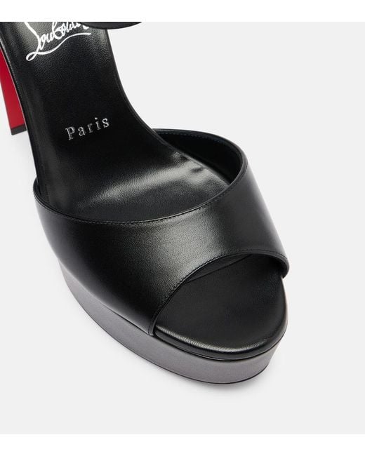 Christian Louboutin Black Sandaloo 130 Leather Heeled Sandals