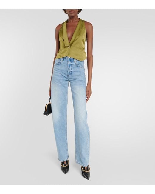 Dorothee Schumacher Green Slouchy Coolness Hemp-Blend Vest