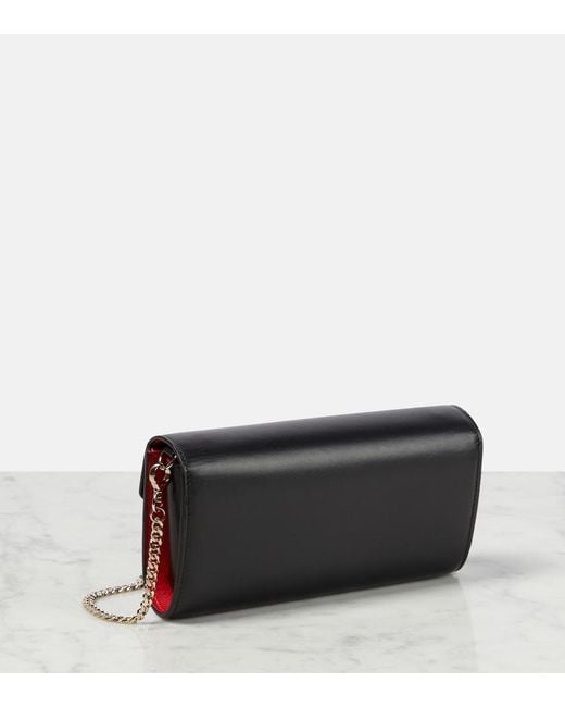 Christian Louboutin Black Leather Wallet On Chain