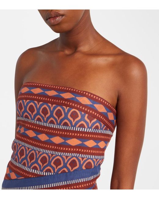 Johanna Ortiz Red Printed Wrap Dress