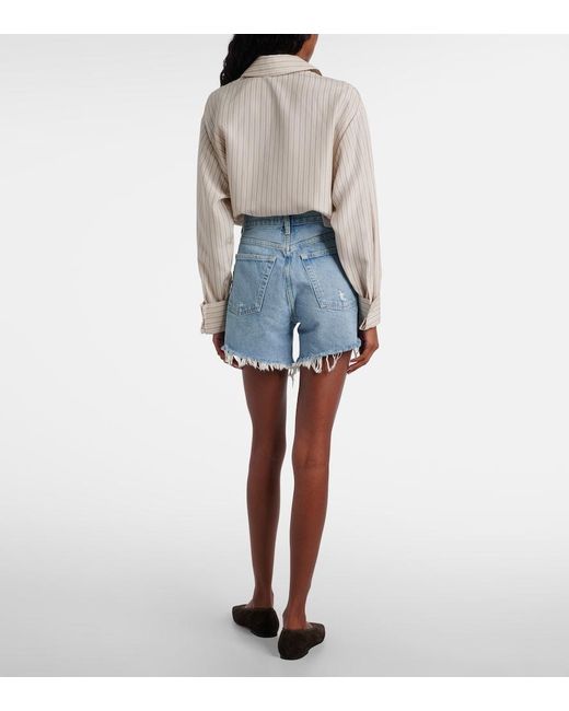 Agolde Blue Parker Mid-rise Denim Shorts