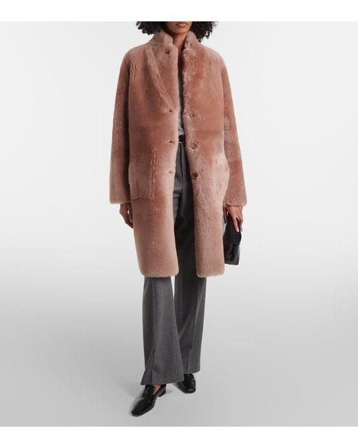 Joseph Natural Britanny Reversible Shearling And Leather Coat