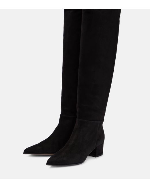 Gianvito Rossi Black Suede Leather Knee-high Boots