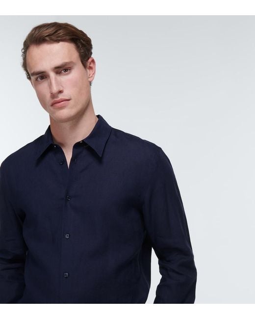Gabriela Hearst Blue Quevedo Linen Shirt for men