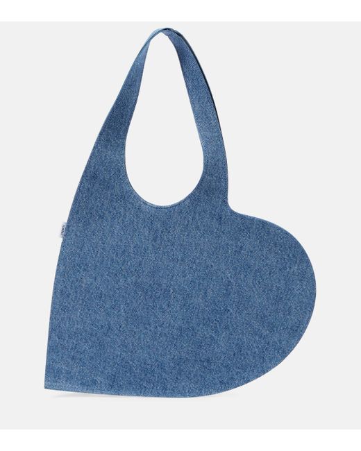 Coperni Blue Heart Mini Denim Tote Bag
