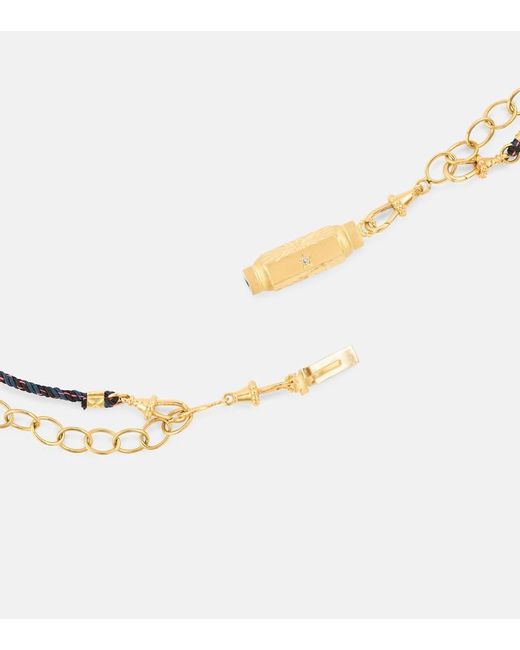 Marie Lichtenberg Metallic Halskette Rosa mit 14kt Gelbgold und Diamanten