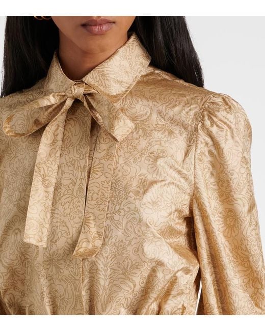 Max Mara Natural Maxikleid Ape Aus Seiden-Twill