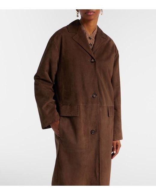 Max Mara Brown Ortensia Suede Coat