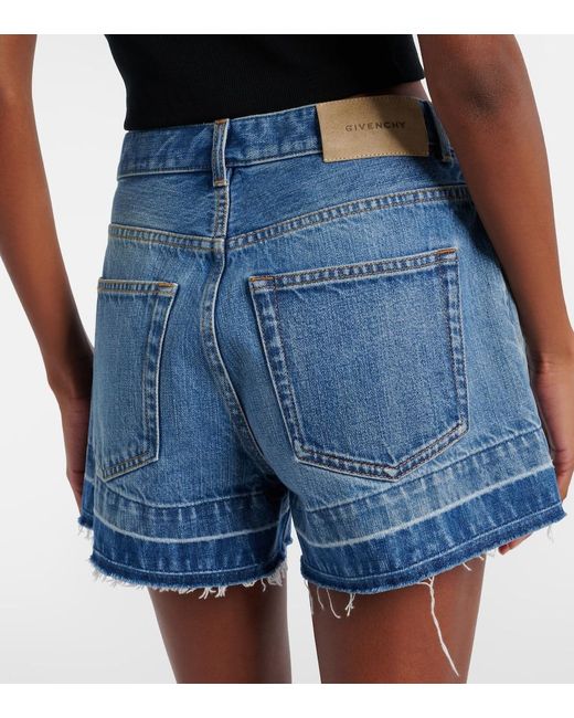 Givenchy Blue Mid-Rise Denim Shorts