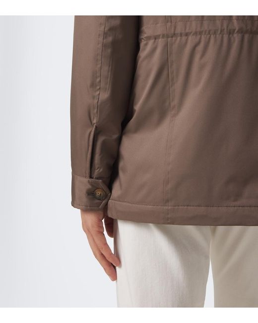 Canali Brown Technical Field Jacket for men