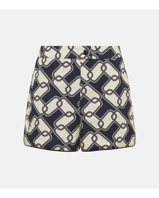 Shorts in cotone con stampa di Moncler in Blue