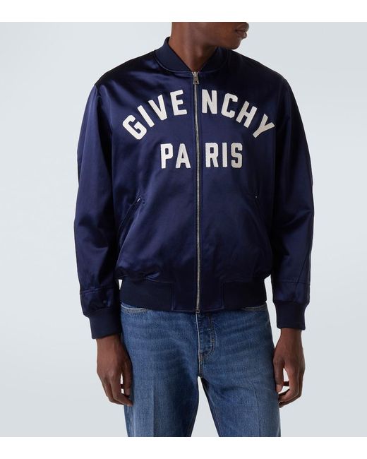 Givenchy Logo Bomber Jacket – in Blue für Herren