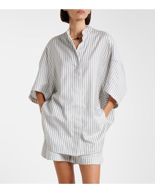 Stella McCartney White Striped Silk And Wool Shirt