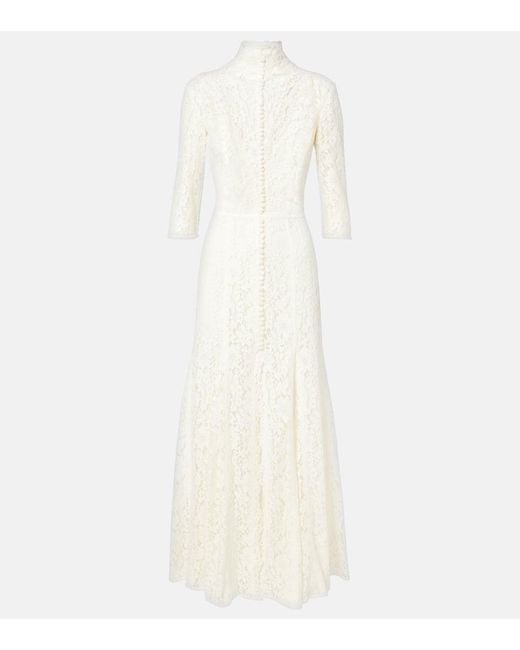 Costarellos White Lace Gown