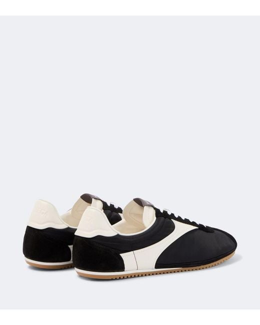 Bottega Veneta Black Shot Suede-Trimmed Sneakers for men