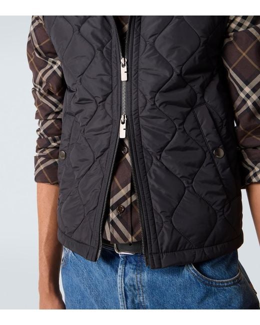 Burberry Black Quilted Vest for men