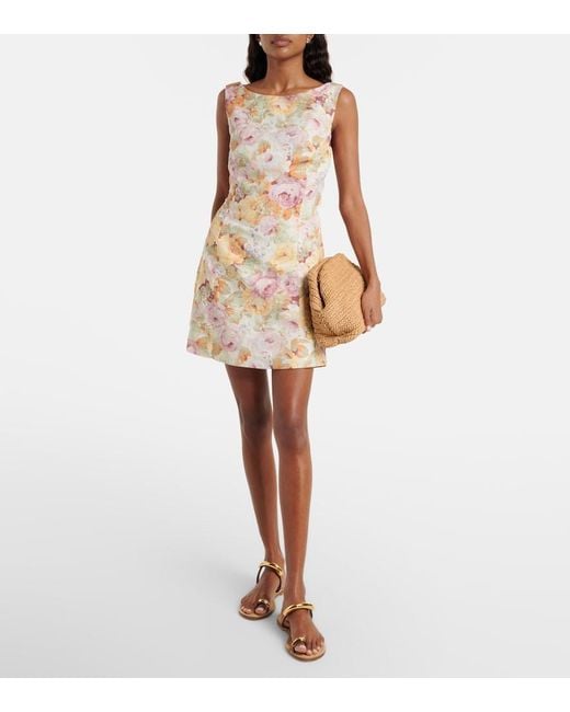 Faithfull The Brand Multicolor Sofia Floral Linen Minidress