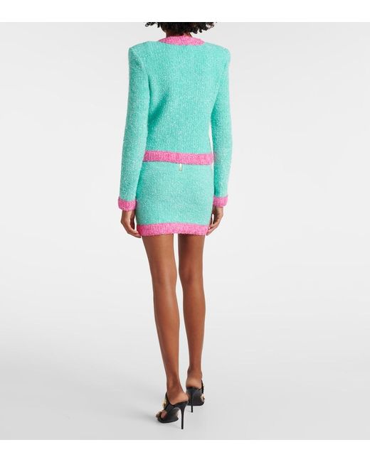 Balmain Green Knitted Blazer