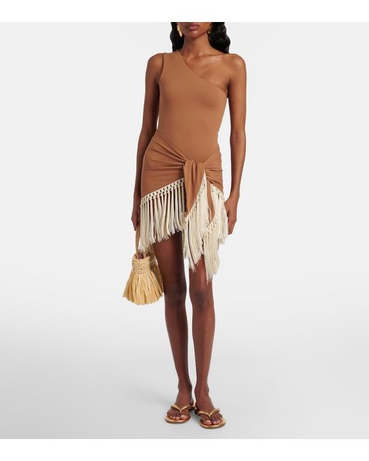 Taller Marmo Brown Yacare Swimsuit And Beach Cover-Up Set