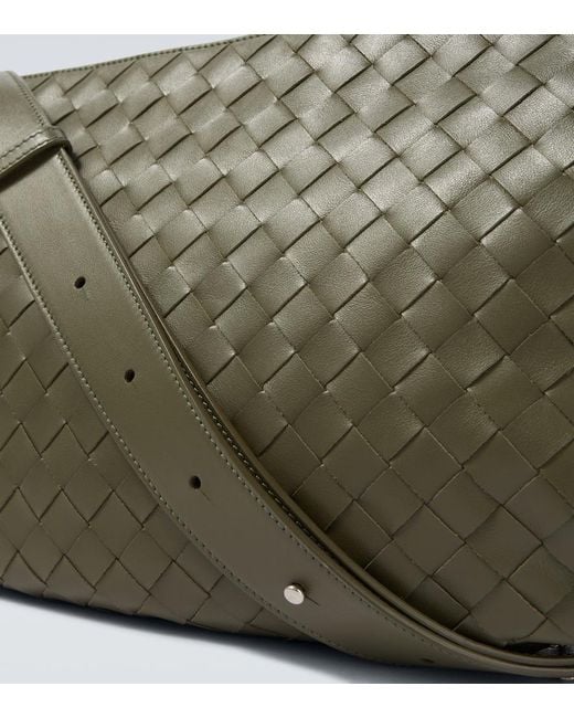 Bottega Veneta Green Intrecciato Leather Crossbody Bag for men